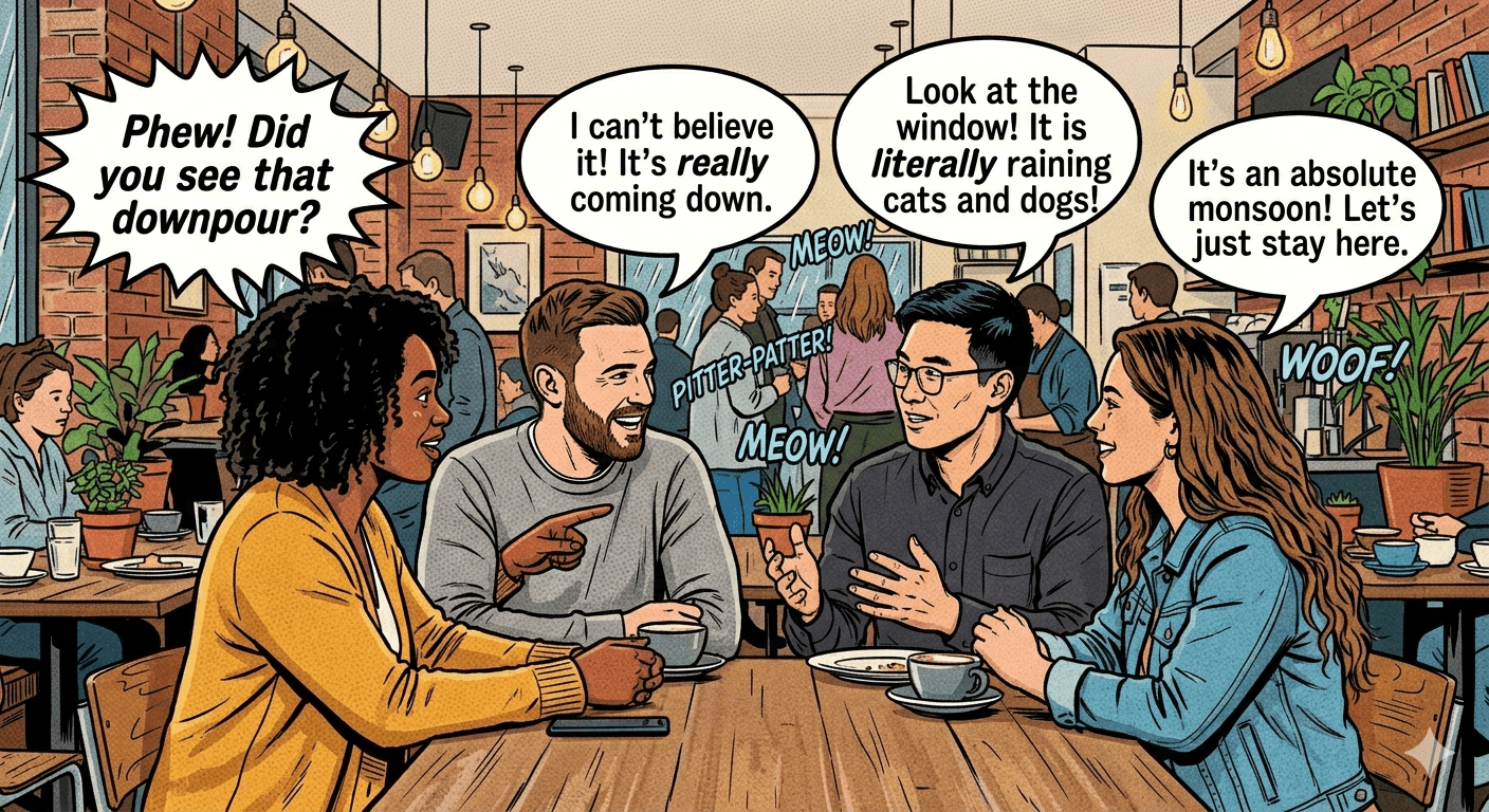 Colourful speech bubbles representing Hebrew idioms and expressions